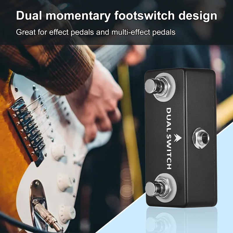 LokFy Guitar Footswitch Pedal DUAL SWITCH PEDAL Dual Momentary Footswitches for Effects Pedal and Muti-effects Pedal - Image 2